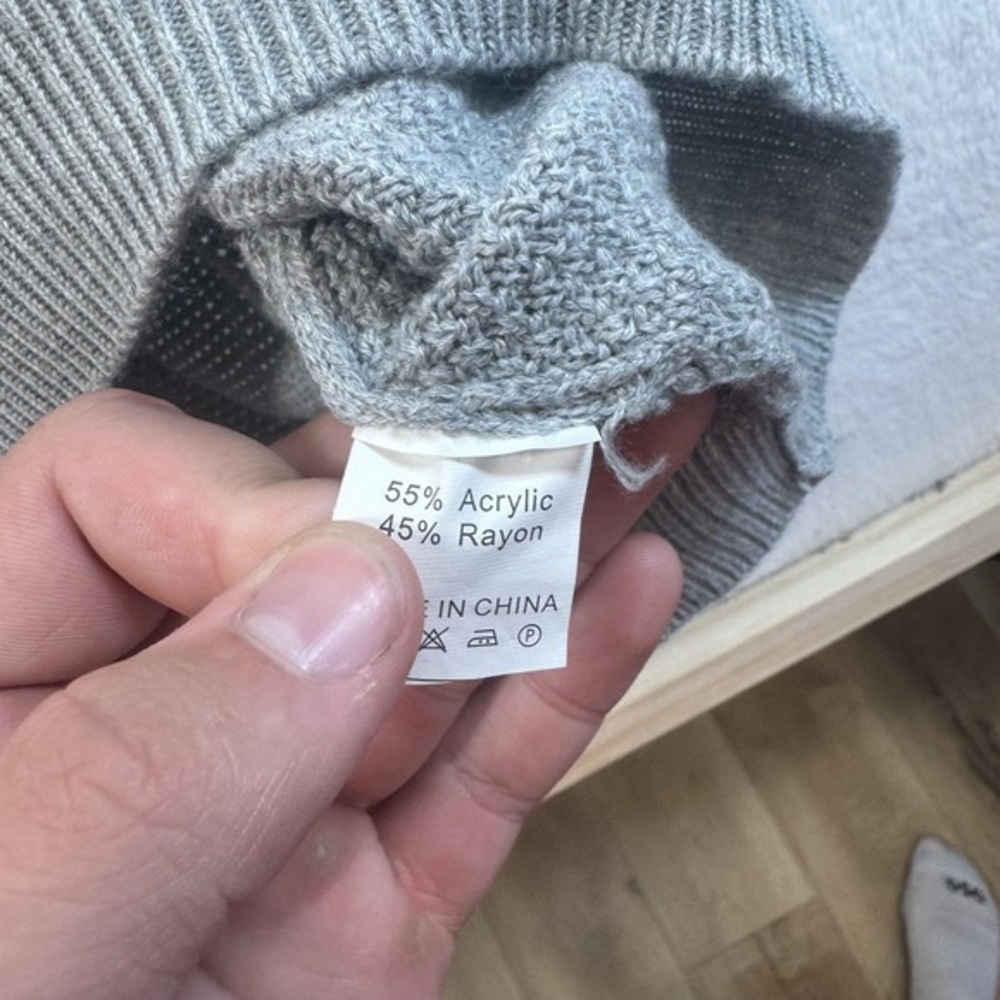 Gray Knit Button-Front Sweater Dress - Picture 5 of 7